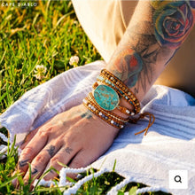 Load image into Gallery viewer, Blue Earth Ocean Jasper Wrap Bracelet