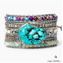 Load image into Gallery viewer, Healing Turquoise Protection Wrap Bracelet