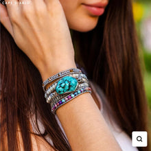 Load image into Gallery viewer, Healing Turquoise Protection Wrap Bracelet