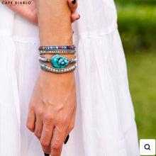 Load image into Gallery viewer, Healing Turquoise Protection Wrap Bracelet