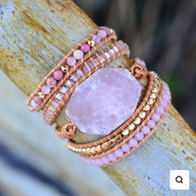 Load image into Gallery viewer, Golden Rose Quartz Wrap Bracelet
