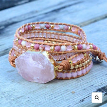 Load image into Gallery viewer, Golden Rose Quartz Wrap Bracelet