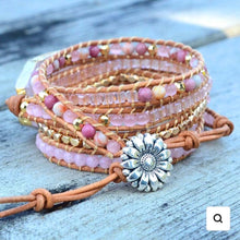 Load image into Gallery viewer, Golden Rose Quartz Wrap Bracelet