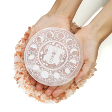 Load image into Gallery viewer, Selenite Round Engraved Plate - Moon Cycle