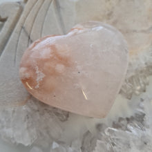 Load image into Gallery viewer, Pink Amethyst X Flower Agate Heart
