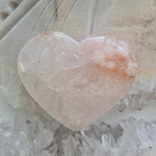 Load image into Gallery viewer, Pink Amethyst X Flower Agate Heart
