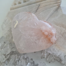 Load image into Gallery viewer, Pink Amethyst X Flower Agate Heart
