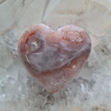 Load image into Gallery viewer, Pink Amethyst X Flower Agate Heart
