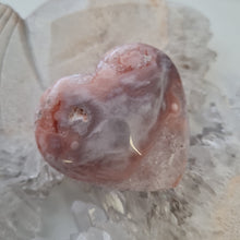 Load image into Gallery viewer, Pink Amethyst X Flower Agate Heart
