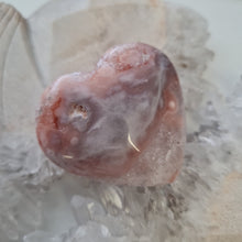 Load image into Gallery viewer, Pink Amethyst X Flower Agate Heart
