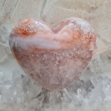 Load image into Gallery viewer, Pink Amethyst X Flower Agate Heart
