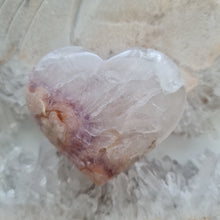 Load image into Gallery viewer, Pink Amethyst X Flower Agate Heart
