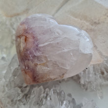 Load image into Gallery viewer, Pink Amethyst X Flower Agate Heart

