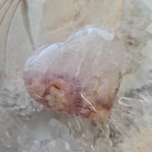 Load image into Gallery viewer, Pink Amethyst X Flower Agate Heart
