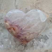 Load image into Gallery viewer, Pink Amethyst X Flower Agate Heart
