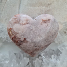 Load image into Gallery viewer, Pink Amethyst X Flower Agate Heart
