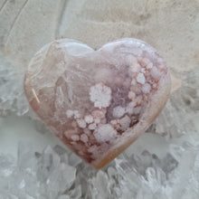 Load image into Gallery viewer, Pink Amethyst X Flower Agate Heart
