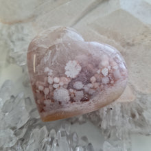 Load image into Gallery viewer, Pink Amethyst X Flower Agate Heart
