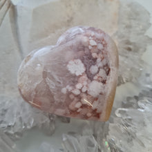 Load image into Gallery viewer, Pink Amethyst X Flower Agate Heart
