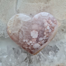 Load image into Gallery viewer, Pink Amethyst X Flower Agate Heart
