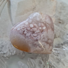 Load image into Gallery viewer, Pink Amethyst X Flower Agate Heart
