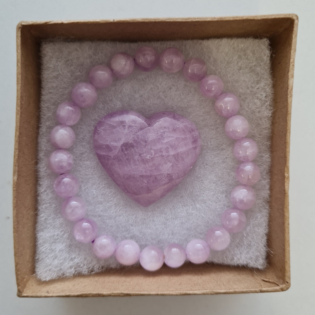 Kunzite Bracelet and Heart Boxset