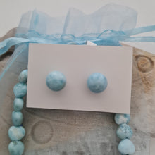 Load image into Gallery viewer, Larimar Heart Bracelet and Stud Ear-ring Gift Set
