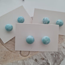 Load image into Gallery viewer, Larimar Stud Ear-ring
