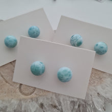 Load image into Gallery viewer, Larimar Stud Ear-ring
