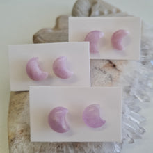 Load image into Gallery viewer, Lepidolite Moon Stud Ear-ring
