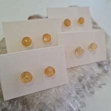Load image into Gallery viewer, Citrine Rosette Stud Ear-ring
