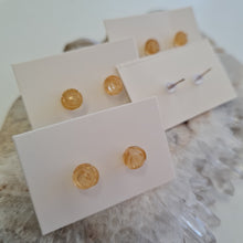 Load image into Gallery viewer, Citrine Rosette Stud Ear-ring
