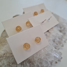 Load image into Gallery viewer, Citrine Rosette Stud Ear-ring
