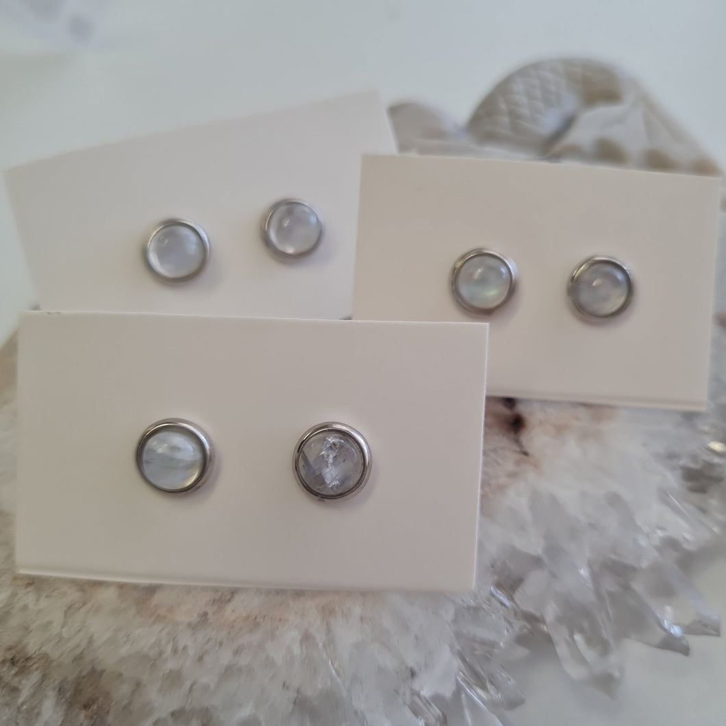 Moonstone Stud Ear-ring