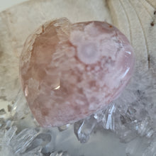 Load image into Gallery viewer, Pink Amethyst X Flower Agate Heart
