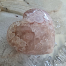Load image into Gallery viewer, Pink Amethyst X Flower Agate Heart
