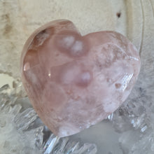Load image into Gallery viewer, Pink Amethyst X Flower Agate Heart
