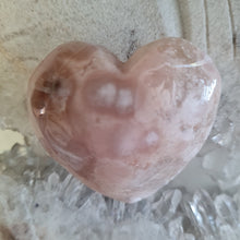 Load image into Gallery viewer, Pink Amethyst X Flower Agate Heart
