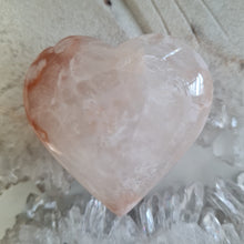 Load image into Gallery viewer, Pink Amethyst X Flower Agate Heart
