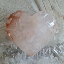 Load image into Gallery viewer, Pink Amethyst X Flower Agate Heart
