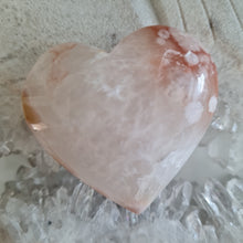 Load image into Gallery viewer, Pink Amethyst X Flower Agate Heart

