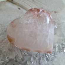 Load image into Gallery viewer, Pink Amethyst X Flower Agate Heart

