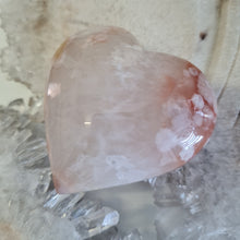 Load image into Gallery viewer, Pink Amethyst X Flower Agate Heart
