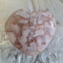 Load image into Gallery viewer, Pink Amethyst X Flower Agate Heart
