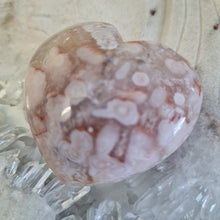 Load image into Gallery viewer, Pink Amethyst X Flower Agate Heart
