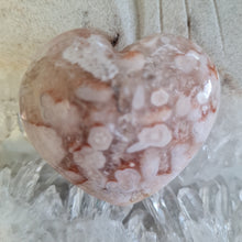 Load image into Gallery viewer, Pink Amethyst X Flower Agate Heart
