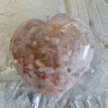 Load image into Gallery viewer, Pink Amethyst X Flower Agate Heart
