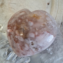 Load image into Gallery viewer, Pink Amethyst X Flower Agate Heart
