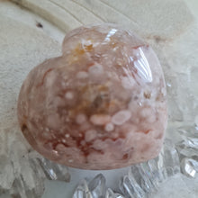 Load image into Gallery viewer, Pink Amethyst X Flower Agate Heart
