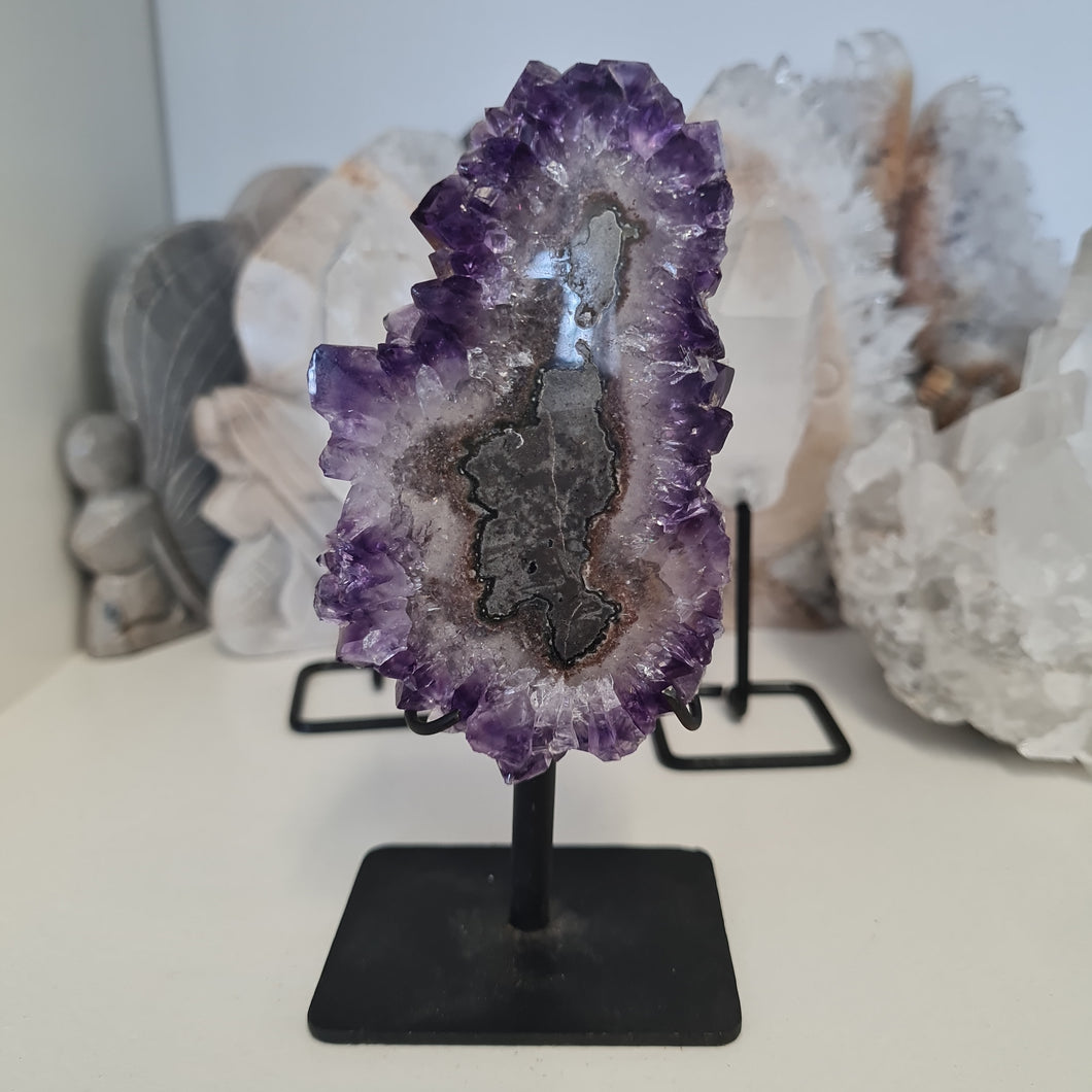 Amethyst Stalactite Slice with stand